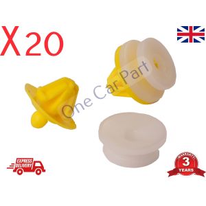 20x RENAULT TRAFIC DOOR CARD PANEL TRIM CLIP INTERIOR MK2 TRAFFIC Yellow PLASTIC