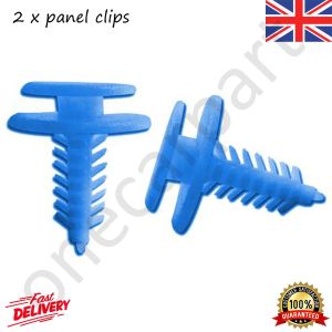 2 x Blue Plastic Door Interior Trim Panel Clips For Fiat 500, Albea, Bravo