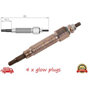 4 x Diesel Preheater Heater Glow Plugs For Ford Maverick 2.7L TD 1993 to 1996