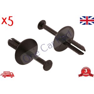 5x BUMPER RIVET TRIM CLIPS BLACK PLASTIC Fits VAUXHALL CORSA ASTRA VECTRA ZAFIRA