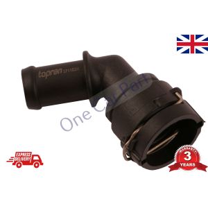 AUDI SEAT SKODA VW ENGINE PLASTIC COOLANT PIPE TUBE FLANGE FITTING WITH CLIP