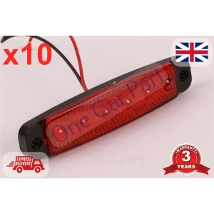 10x 6 Led Truck Side Marker Indicator Light Lamp 12v Red E Marked High Quality