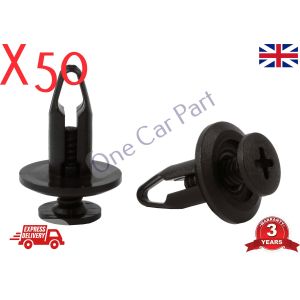  50x TRIM CLIPS, RADIATOR SHROUD, BUMPER, SCREW RIVETS FOR FORD OEM N804570S