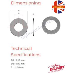 1 x 3/16" Aluminium UNF Washer Crush Sealing Flat Ring - Industrial, DIY
