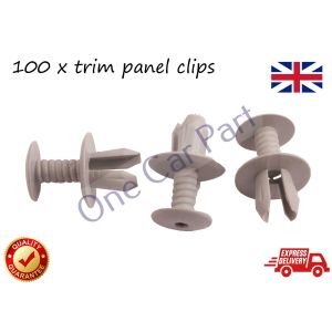 100x Trim Panel Lining Clips Light Grey For Seat Toledo Leon XL Skoda Yeti Rapid