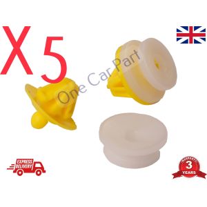5x RENAULT TRAFIC DOOR CARD PANEL TRIM CLIPS INTERIOR MK2 TRAFFIC Yellow PLASTIC