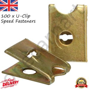 100 x No12 U-Clip Speed Fastener Spire Nut Captive Clips, Auto, DIY, Industrial