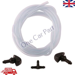2x FRONT WINDSCREEN WASHER JET NOZZLE + HOSE FOR FORD TRANSIT TOURNEO