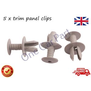 5 x Door Card Trim Panel Clips Light Grey For VW Tiguan Touareg Vento LT Amarok