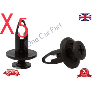  5x TRIM CLIPS, RADIATOR SHROUD, BUMPER, SCREW RIVETS FOR FORD OEM N804570S