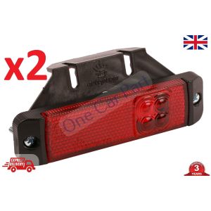 2x LED Side Outline RED Marker Lights Truck Trailer Krone Tipper Bus bracket