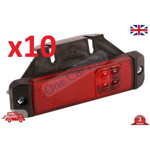 10x LED Side Outline RED Marker Lights Truck Trailer Krone Tipper Bus bracket