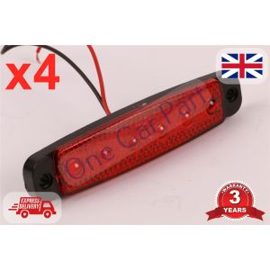 4x 6 Led Truck Side Marker Indicator Light Lamp 12v Red E certified High Quality