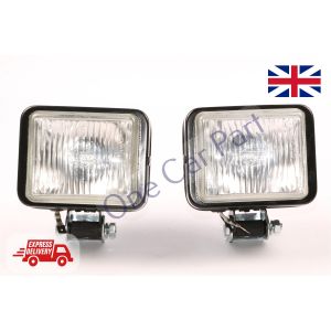 PAIR RECTANGLE CAR SPOT LAMP WORK REVERSE BAR LIGHT TRACTOR LORRY with H3 bulb