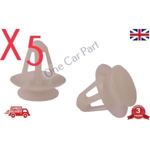  5x 8mm CLIP For VAUXHALL ASTRA DOOR CARD PANEL COVER WING MIRROR PLASTIC WHITE