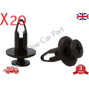 20x TRIM CLIPS, RADIATOR SHROUD, BUMPER, SCREW RIVETS FOR FORD OEM N804570S