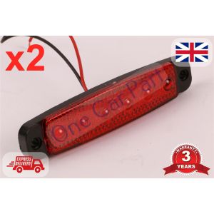 2x 6 Led Truck Side Marker Indicator Light Lamp 24v Red E certified HIGH QUALITY