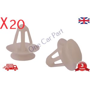 20x 8mm CLIP For VAUXHALL ASTRA DOOR CARD PANEL COVER WING MIRROR PLASTIC WHITE
