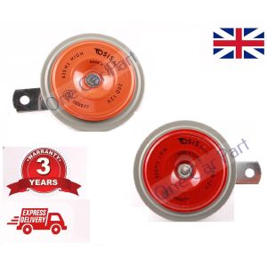 QUALITY 12 VOLT UNIVERSAL FIT CAR HORN DISC TYPE HIGH & LOW TONE 12V -BOAT-VAN