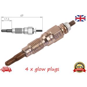 4 x Diesel Heater Glow Plugs For Patrol MK III/1, W160, K160, 3.2TD, 1983-1988