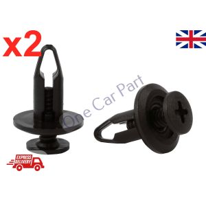  2x TRIM CLIPS, RADIATOR SHROUD, BUMPER, SCREW RIVETS FOR FORD OEM N804570S