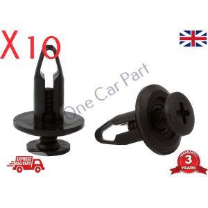  10x TRIM CLIPS, RADIATOR SHROUD, BUMPER, SCREW RIVETS FOR FORD OEM N804570S