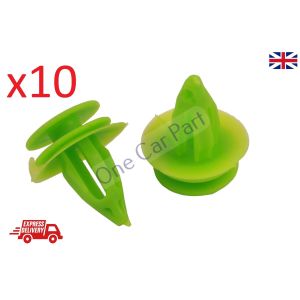 10x Mercedes Trim Clips- Green Interior Door Card Panel Trim Clips Fasteners