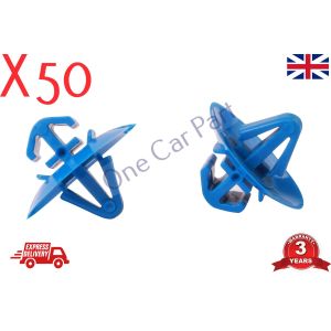 50X DOOR TRIM BUMPER CLIP PLASTIC SIDE MOULDING CLIPS FOR FIAT IVECO VAN Blue