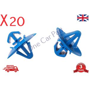 20X DOOR TRIM BUMPER CLIP PLASTIC SIDE MOULDING CLIPS FOR FIAT IVECO VAN Blue