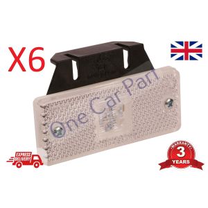 6x 24v LED White Side Marker Light Indicator Trailer Truck Lorry Van E Marked